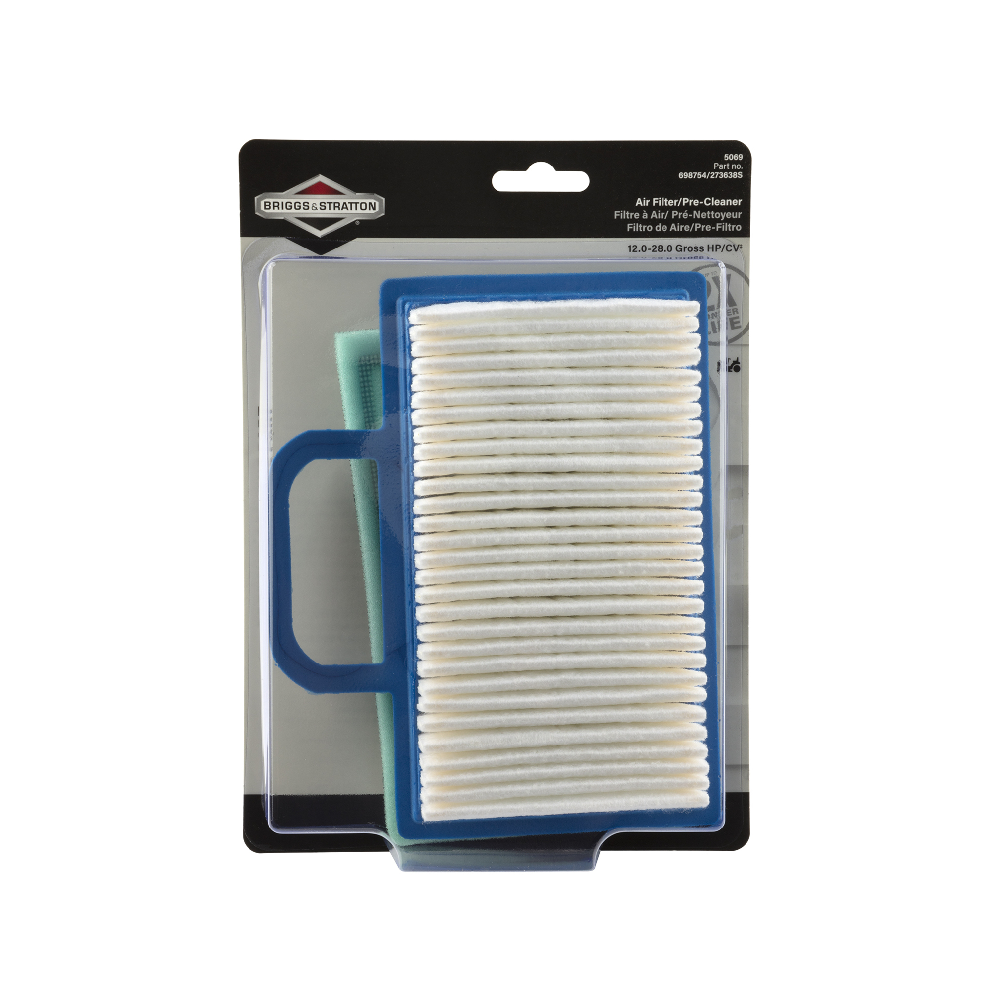 Briggs & Stratton Intek V-Twin Air Filter with Pre-Cleaner, Model# 5069K